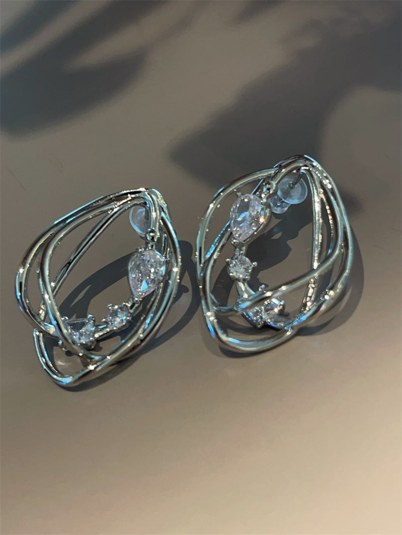 Metallic Geometric Statement Earrings