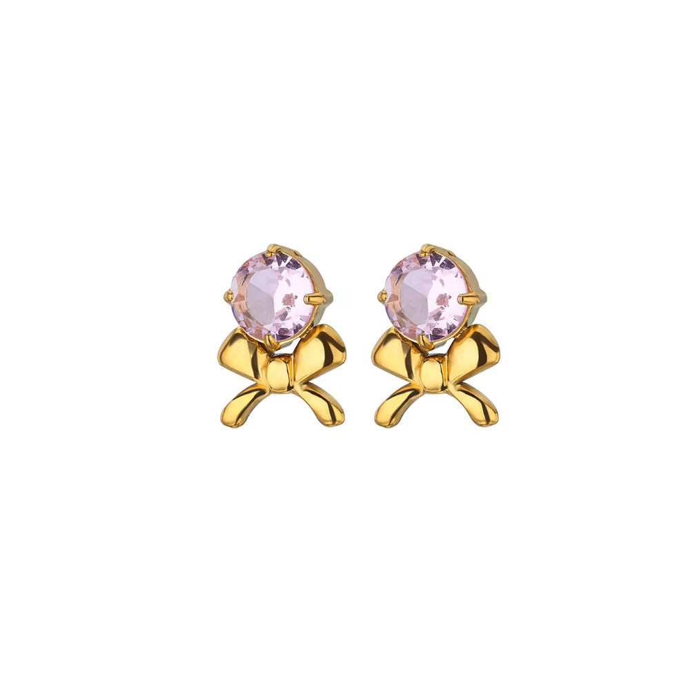 Love Heart Bow Tie Earrings