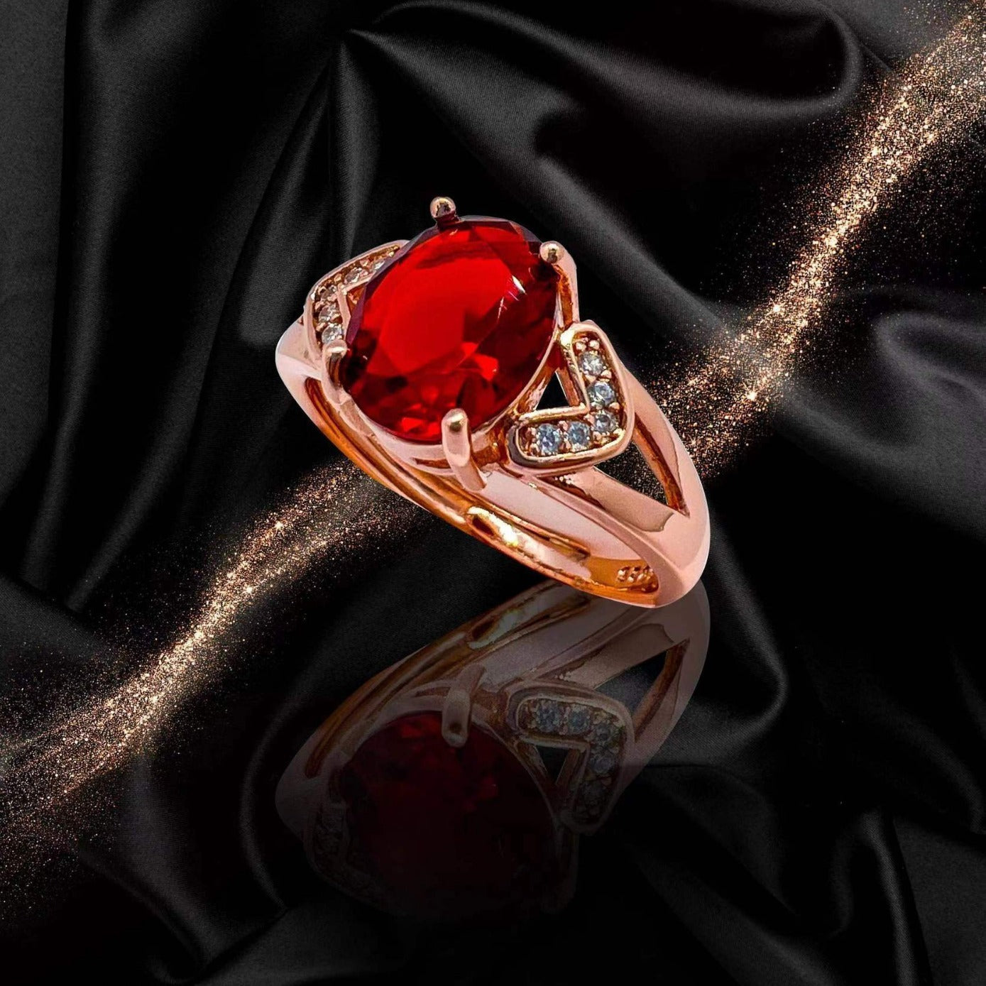 Korean Red Tourmaline Pendant Necklace