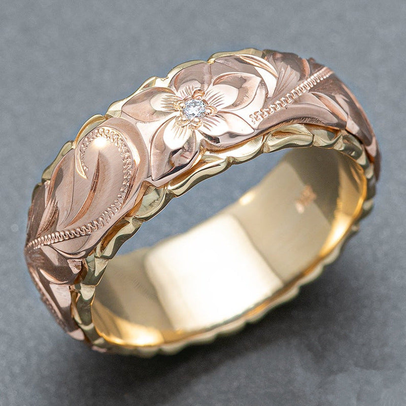 Exquisitely Carved Rose Ring