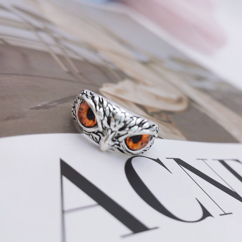 Elegant Owl Sterling Silver Ring