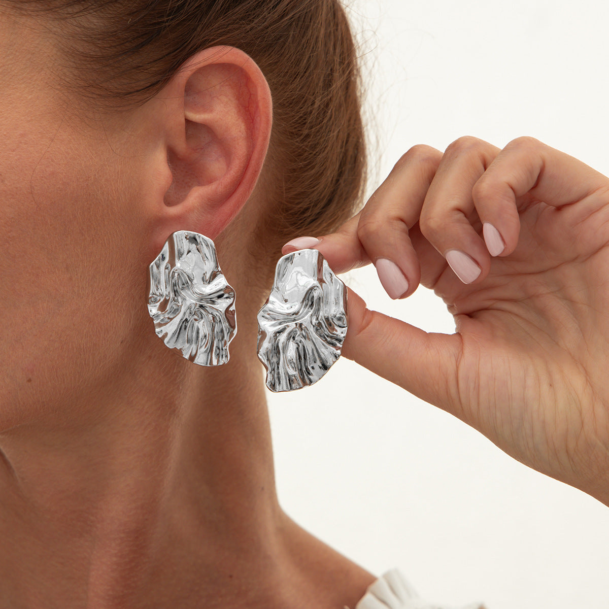 Liquid Metal Flower Earrings