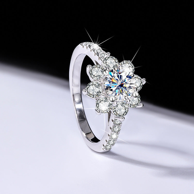 Flower Diamond Moissanite Ring