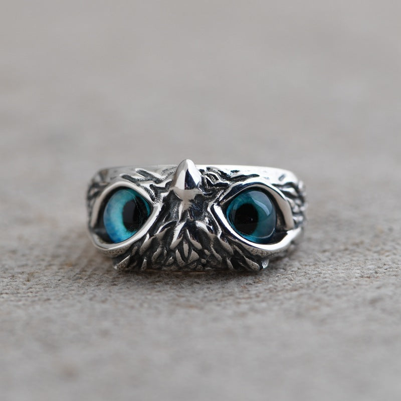 Elegant Owl Sterling Silver Ring