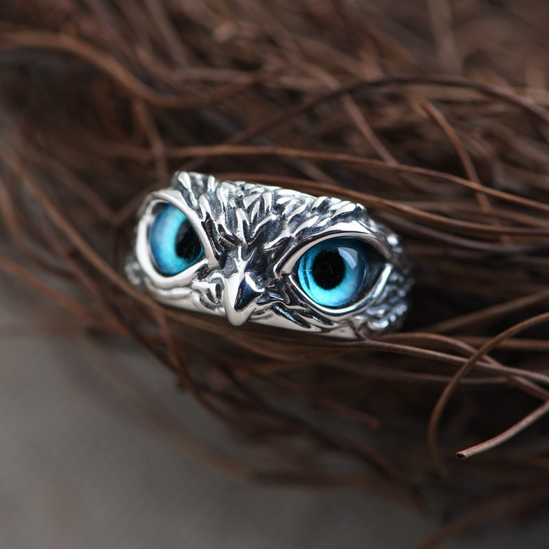 Elegant Owl Sterling Silver Ring