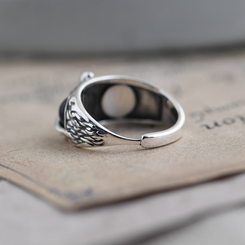 Elegant Owl Sterling Silver Ring