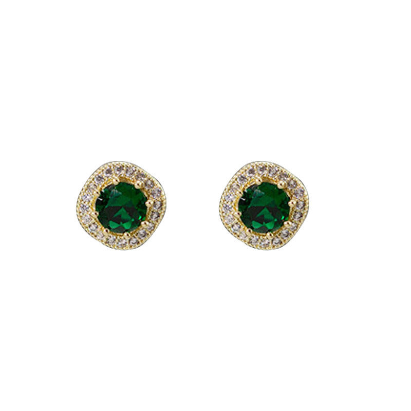 Vintage Emerald All-Match Earrings