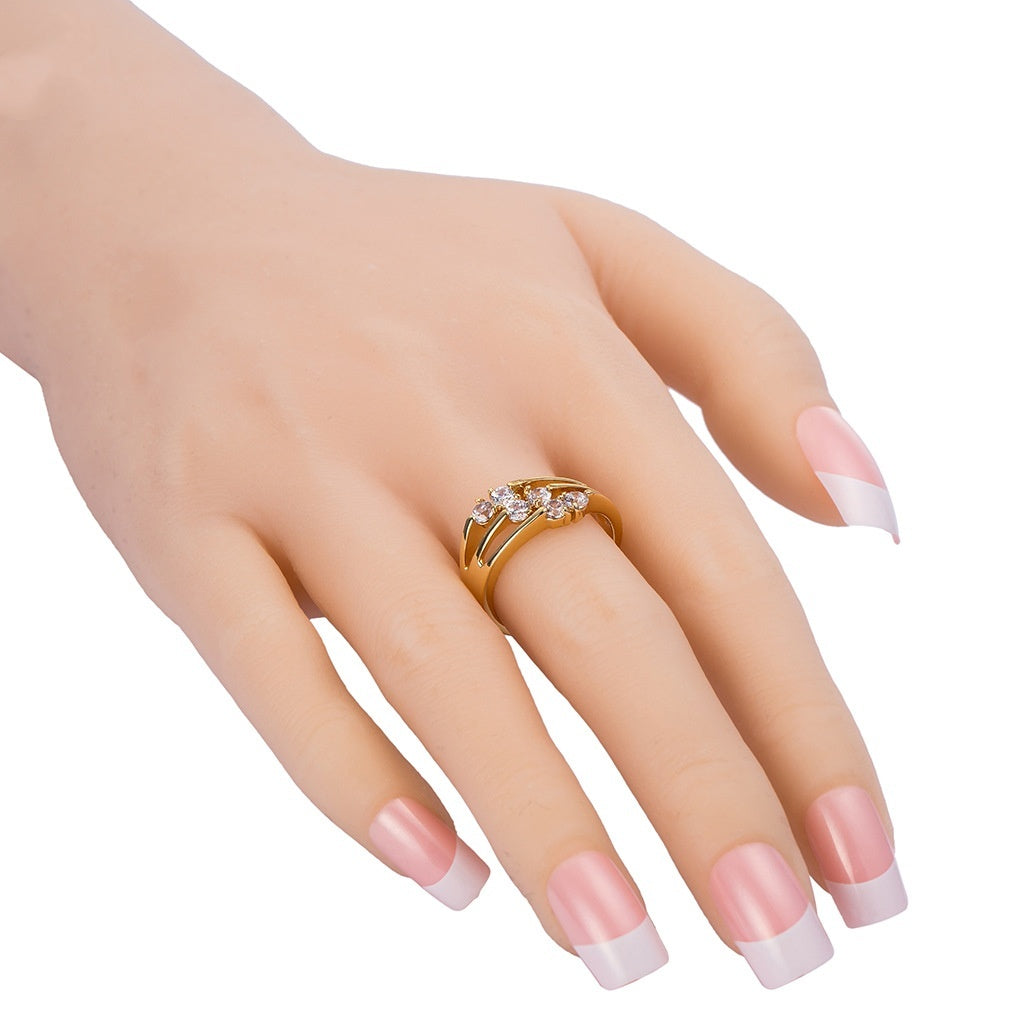 Elegant Six Zircon Ring