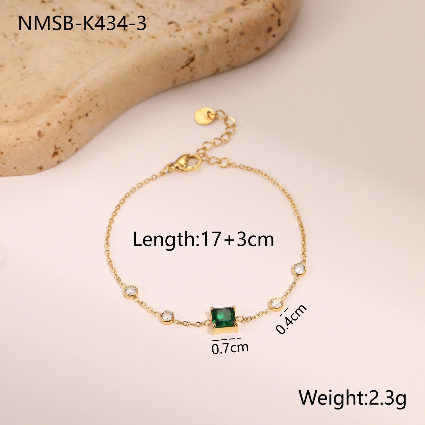 Elegant Zircon Titanium Steel Bracelet
