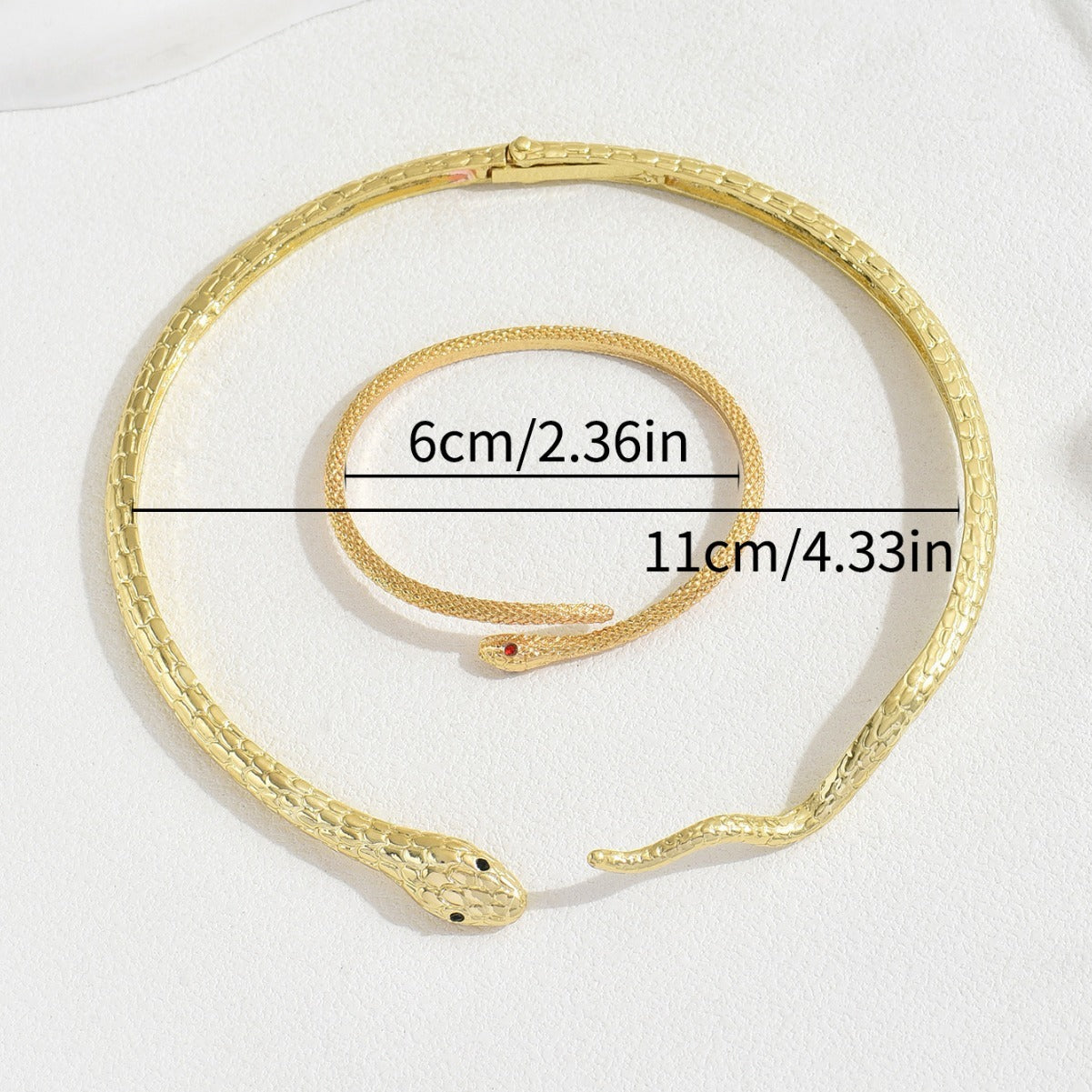 Elegant Snake Necklace Bracelet Set
