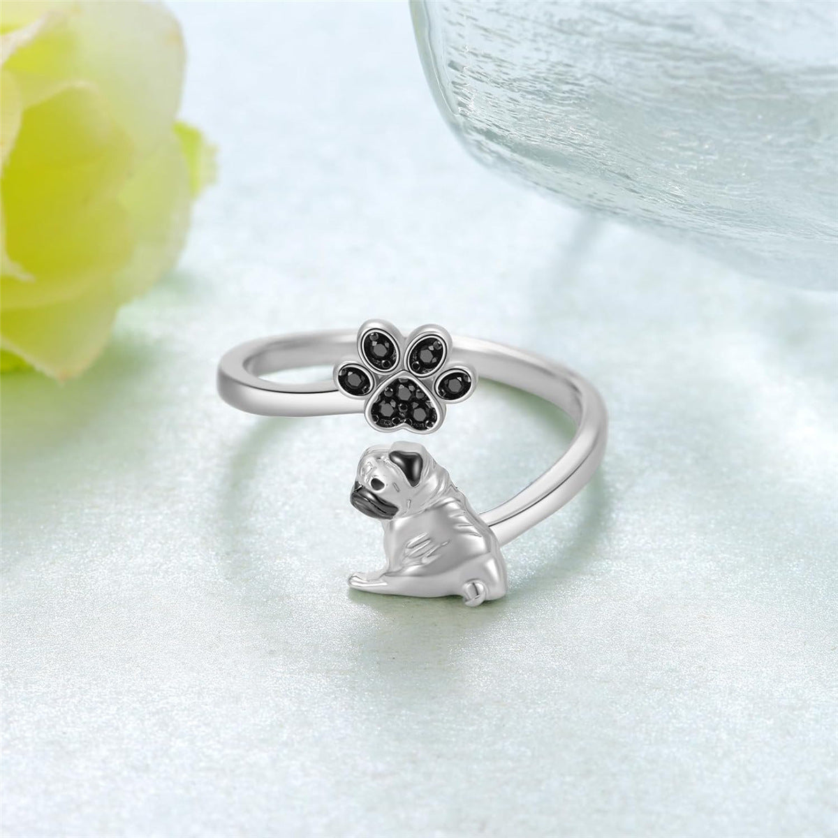 Elegant Adjustable Pug Ring