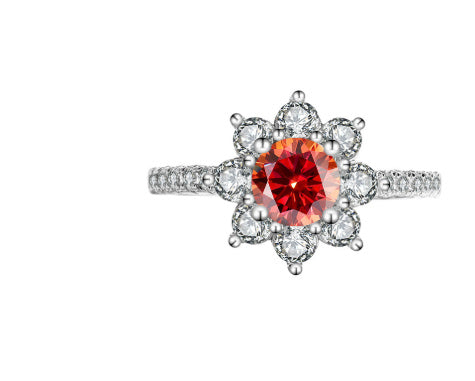 Flower Diamond Moissanite Ring