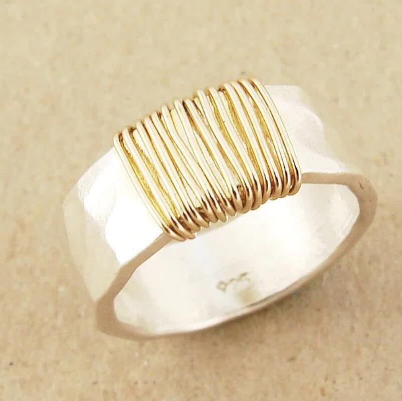 Geometric Elegance Gold Ring