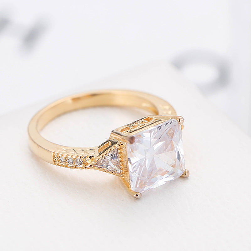 Luxury AAA Zircon Copper Ring