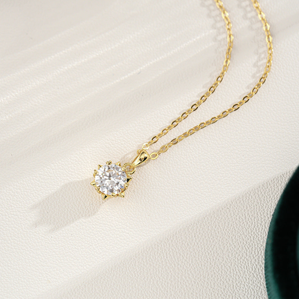 Elegant Moissanite Flower Necklace