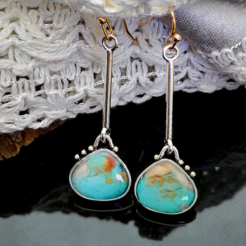 Colorful Turquoise Drop Earrings