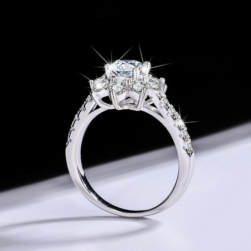 Flower Diamond Moissanite Ring