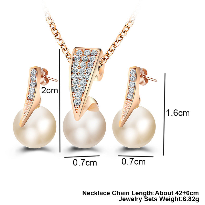 Elegant Faux Pearl Necklace Set