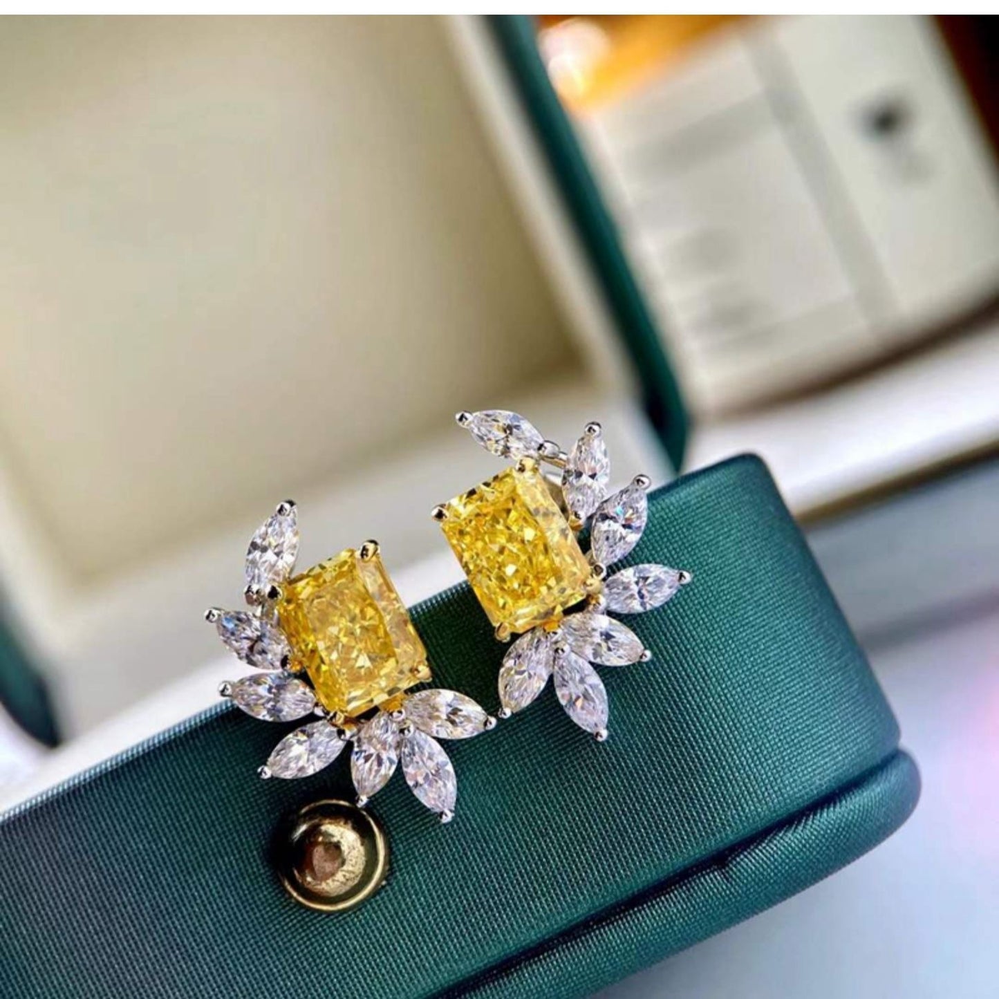 Citrine Tourmaline Elegant Stud Earrings