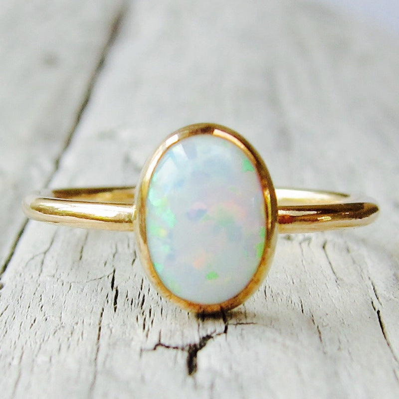 Elegant Gold Opal Ring