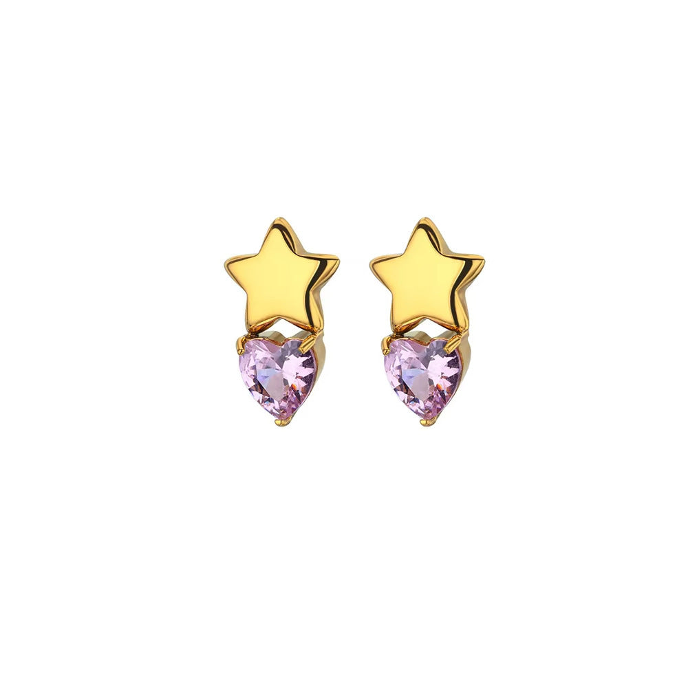 Love Heart Bow Tie Earrings