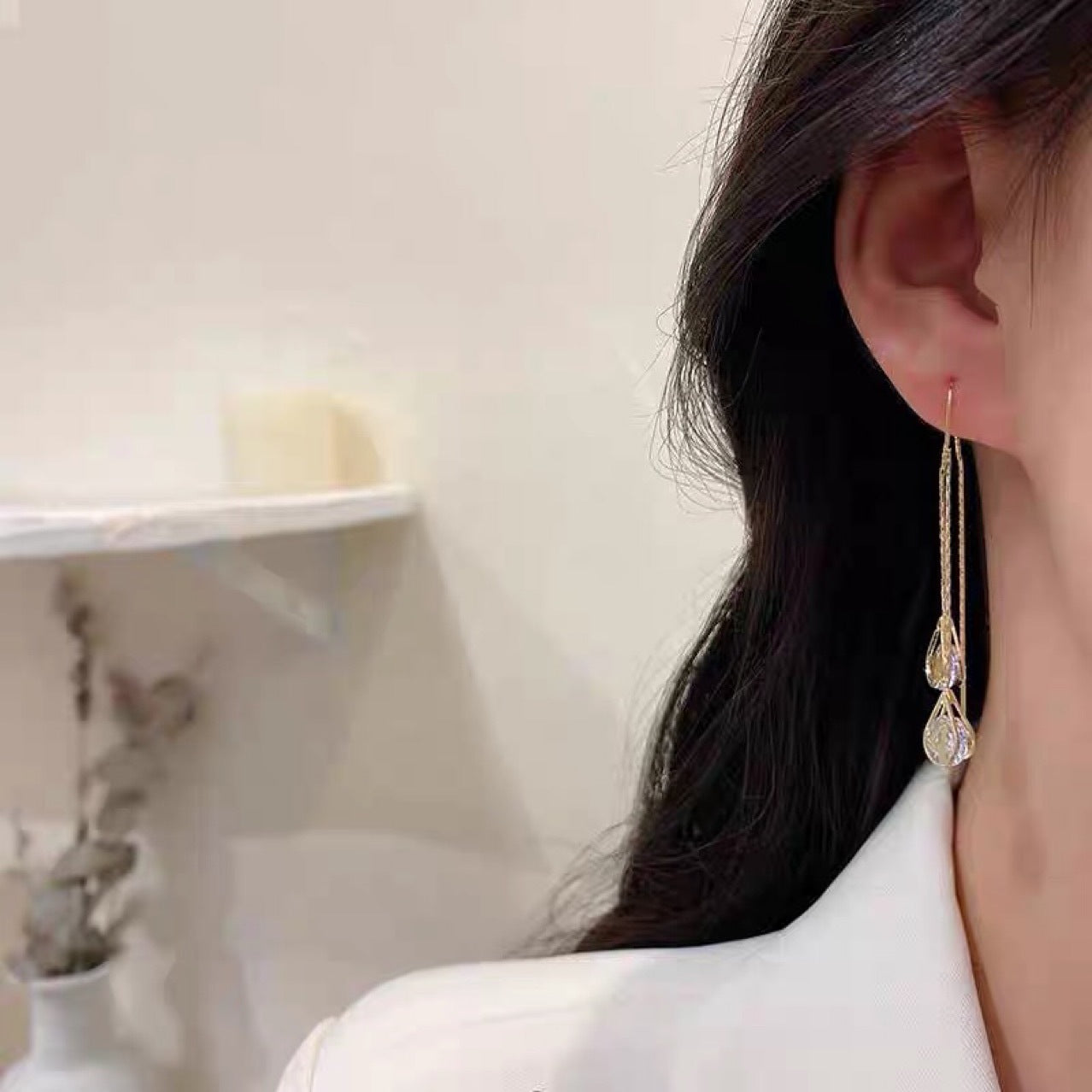 Elegant Zircon Water Drop Earrings