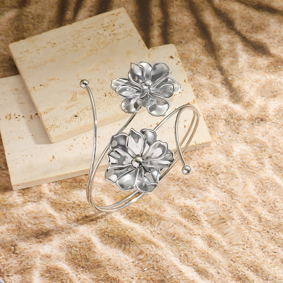 Personalized Floral Metal Bracelet