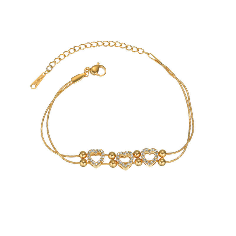 Elegant Gold Love Diamond Bracelet