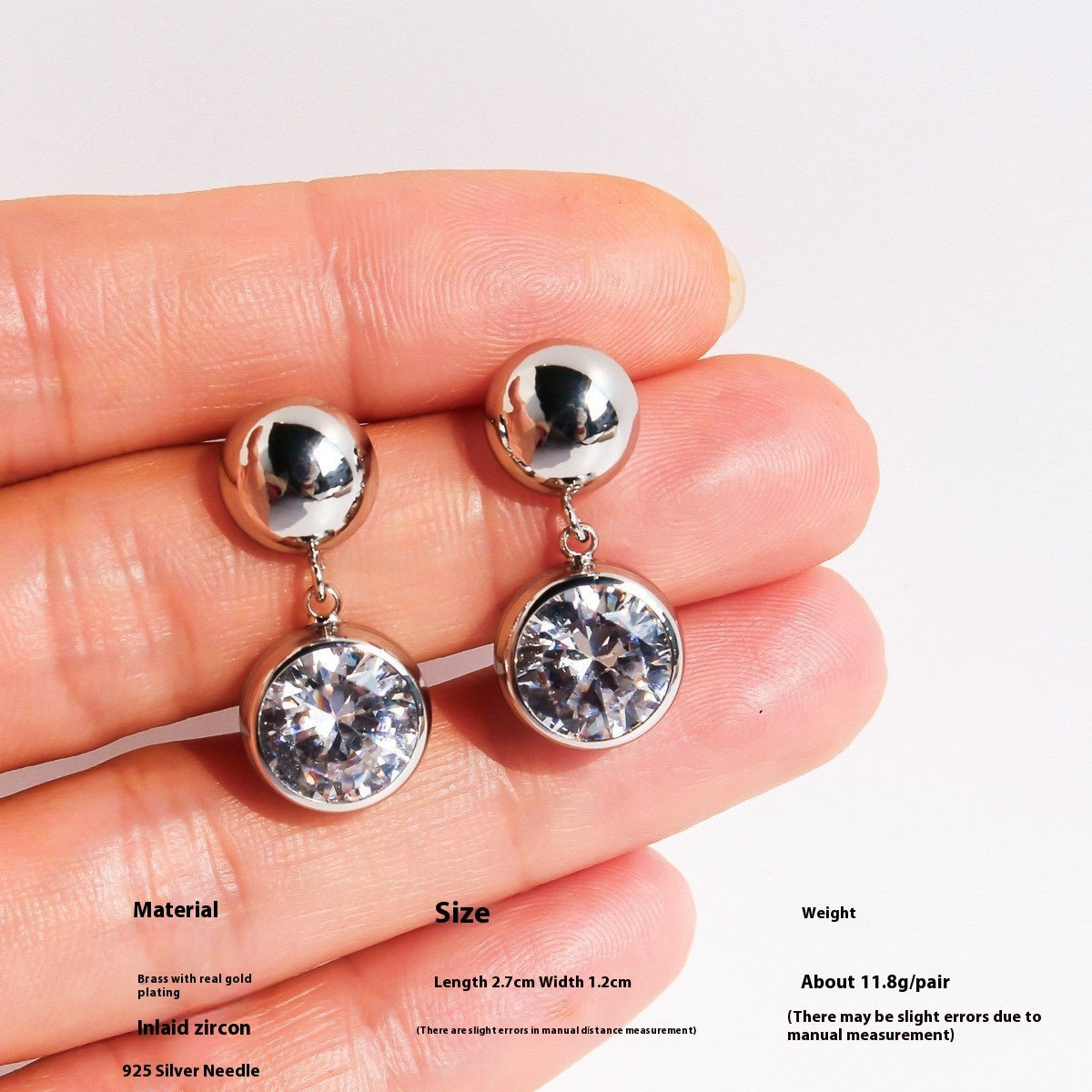 Elegant Round Zircon Earrings