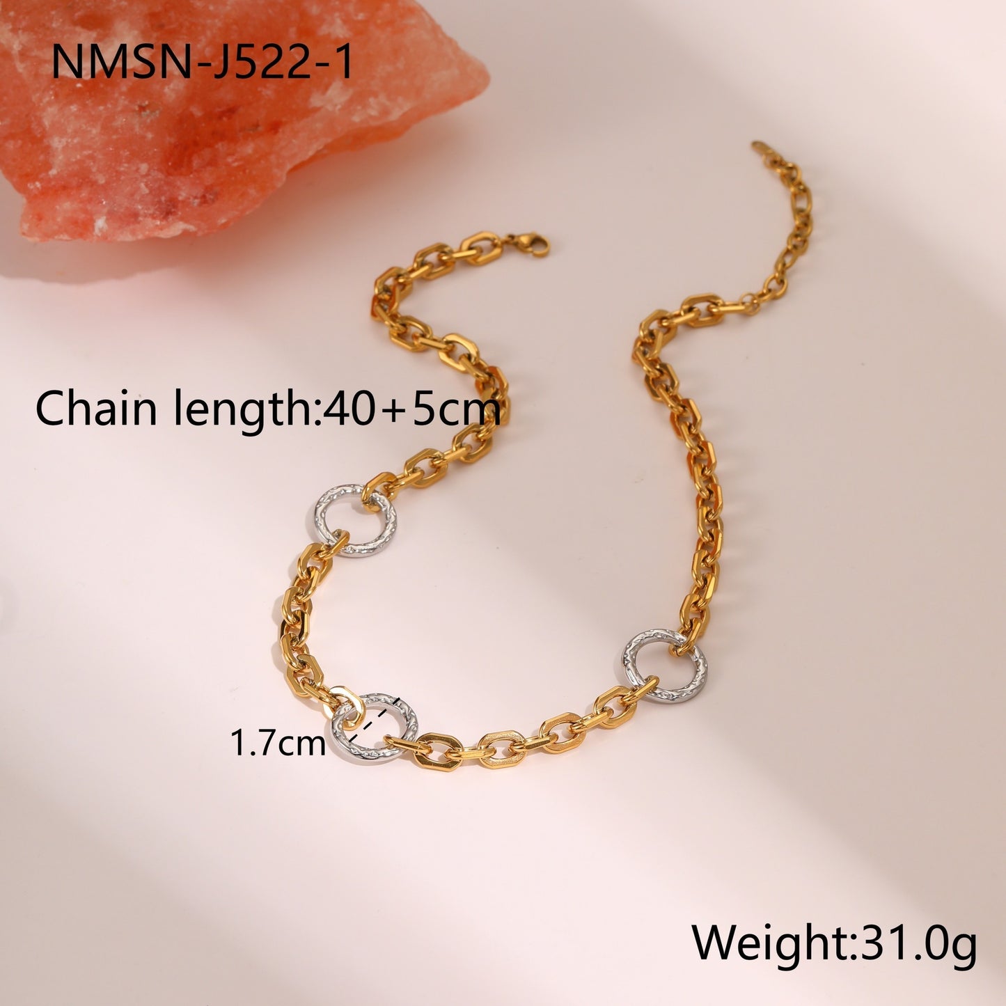 Elegant Gold and Silver Necklace Bracelet Set