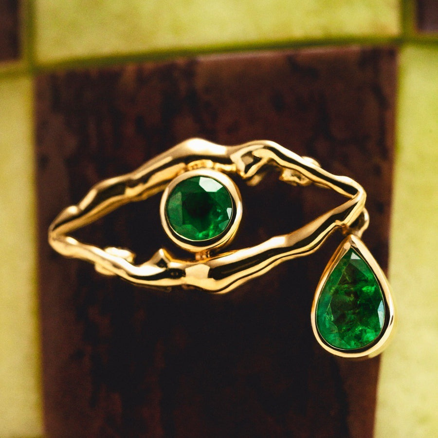 Devil's Eye Emerald Necklace Set