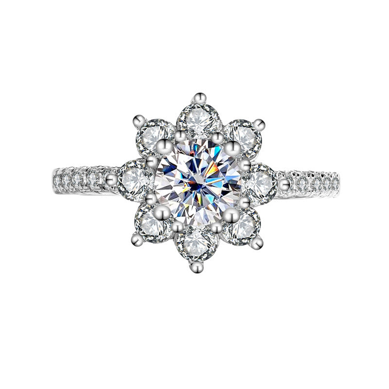 Flower Diamond Moissanite Ring