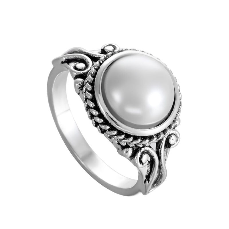 Vintage Silver Pearl Ring