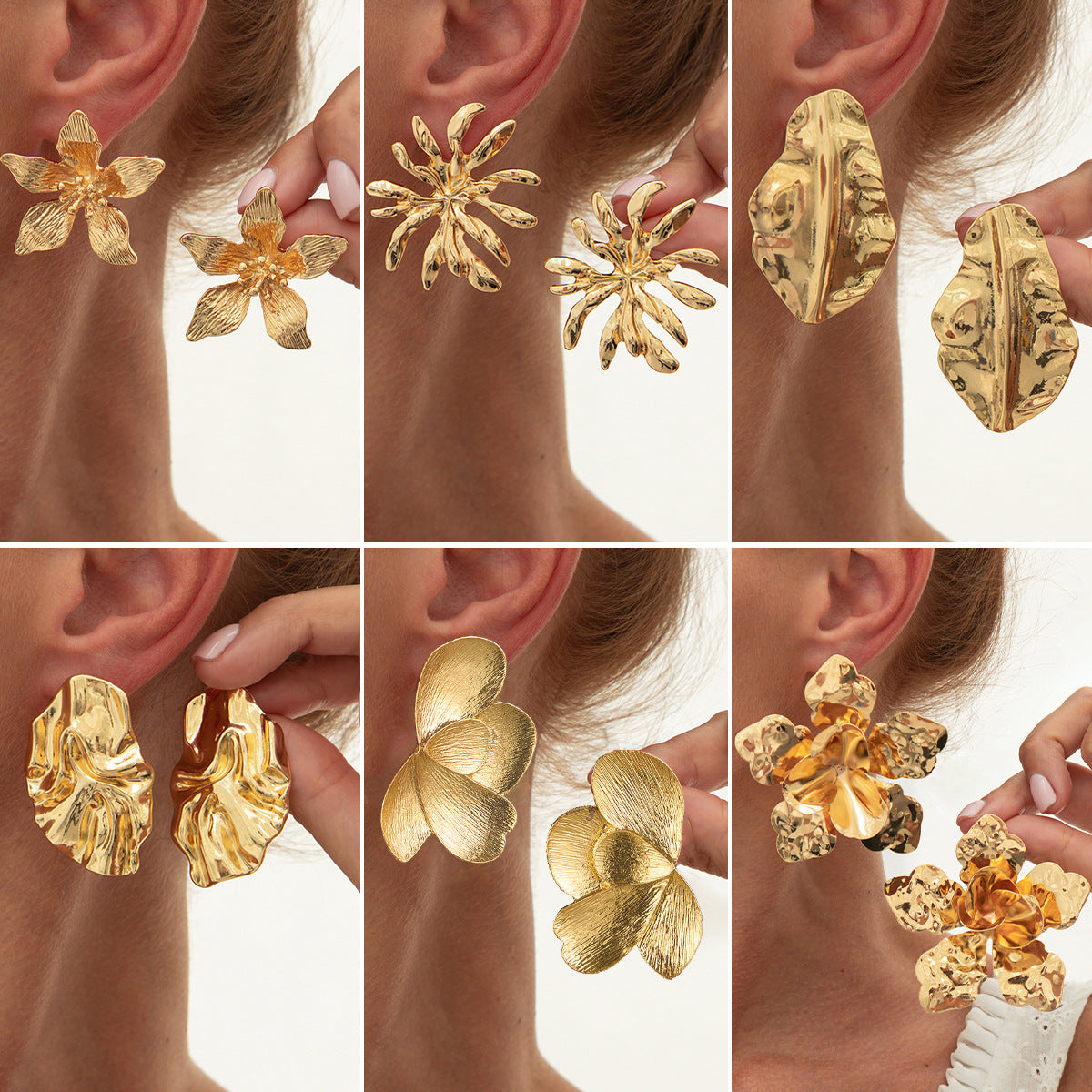 Liquid Metal Flower Earrings
