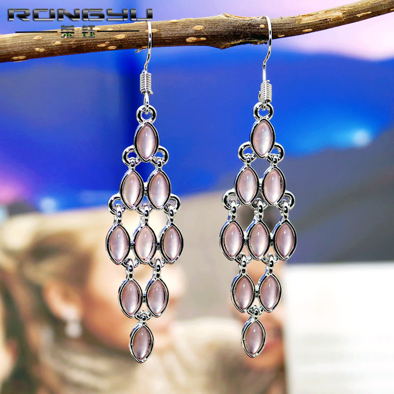 Korean Long Fringe Earrings