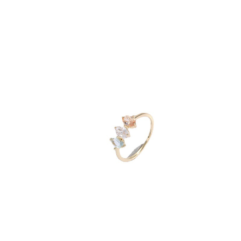 Tricolor Zircon Horse Eye Ring