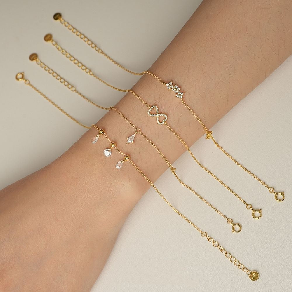 Geometric Silver Water Drop Bracelet