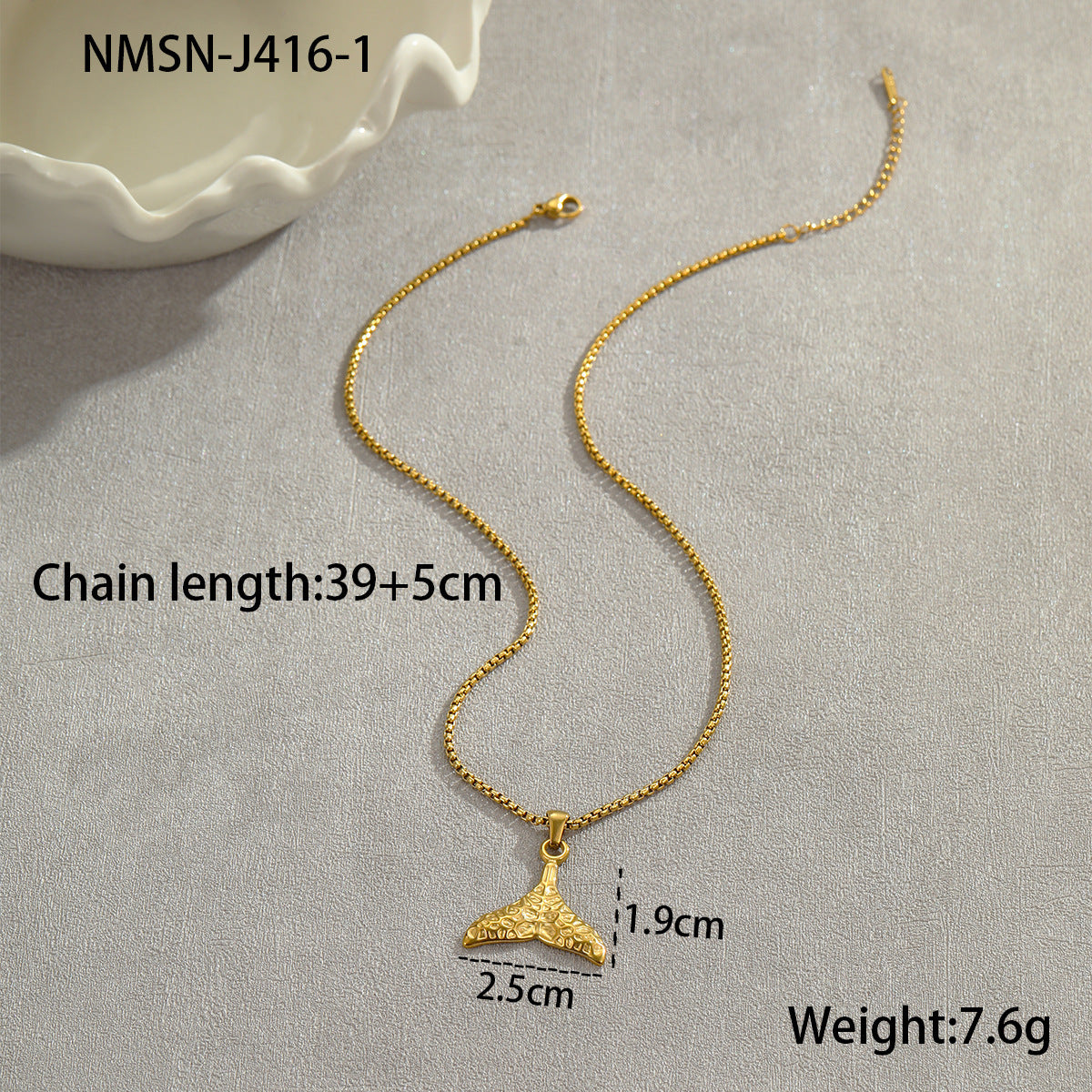 Coconut Fishtail Stainless Steel Necklace