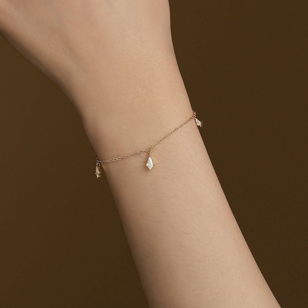 Geometric Silver Water Drop Bracelet