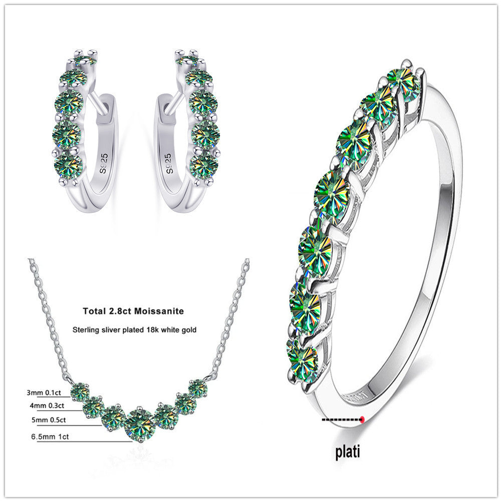 Elegant Moissanite Silver Necklace