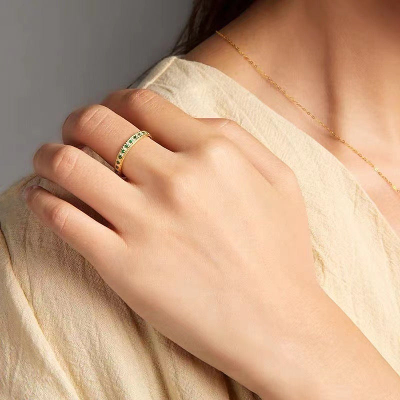 Elegant Green Zircon Ring