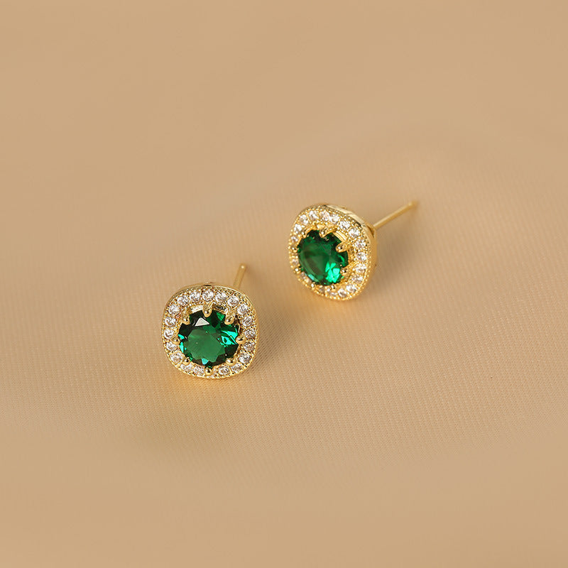 Vintage Emerald All-Match Earrings