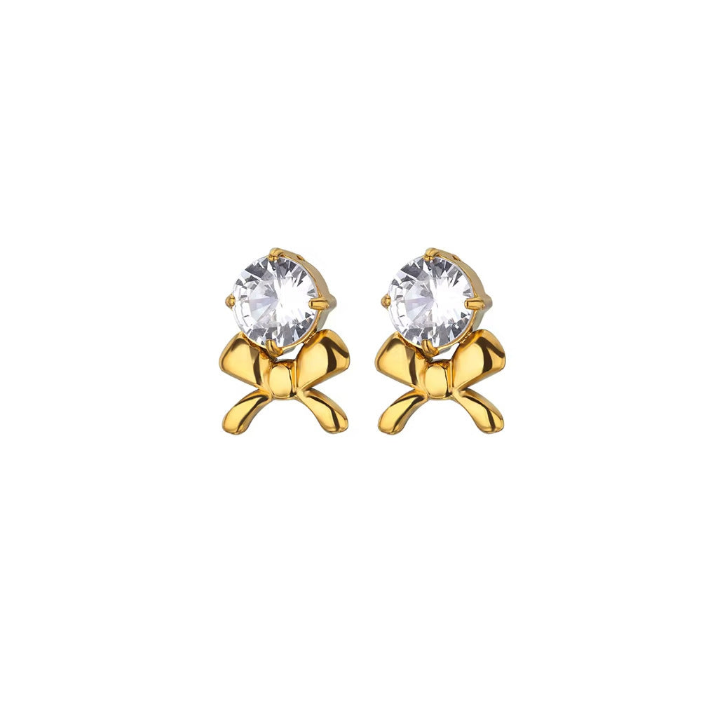 Love Heart Bow Tie Earrings