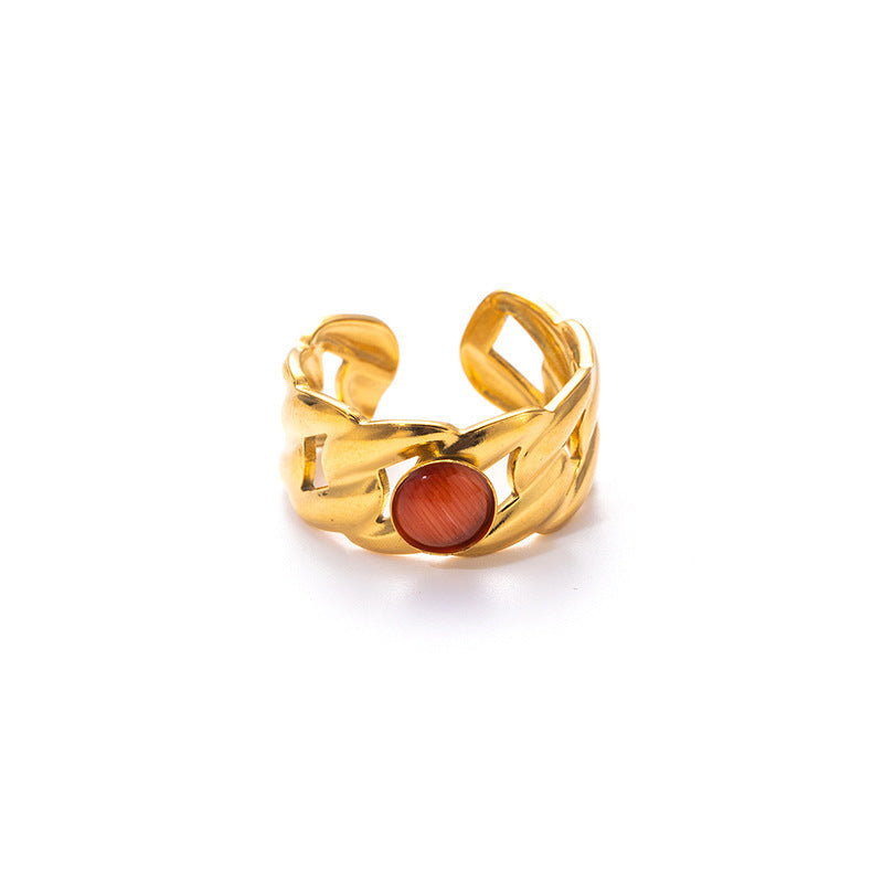 Elegant Titanium Gold Plated Ring