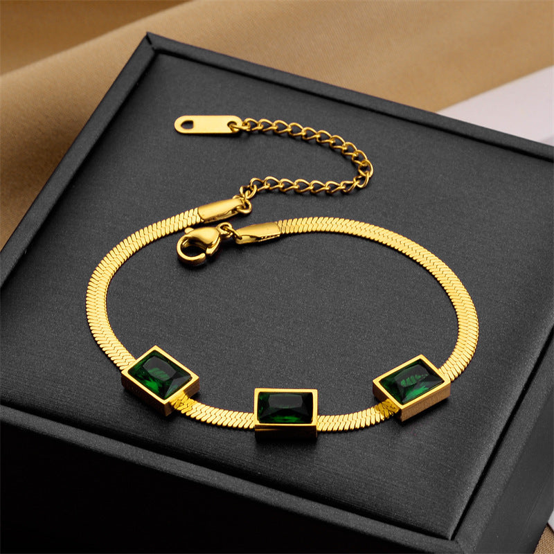 Elegant Green Zircon Necklace Set