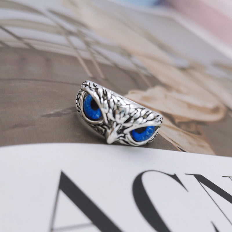 Elegant Owl Sterling Silver Ring