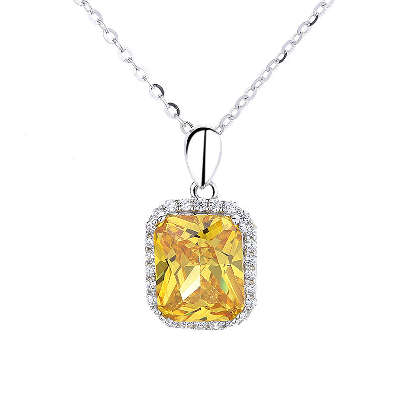 Elegant Yellow Diamond Necklace Set