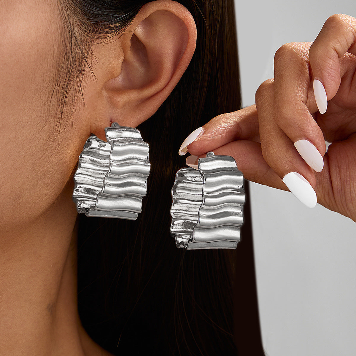 Liquid Metal Flower Earrings