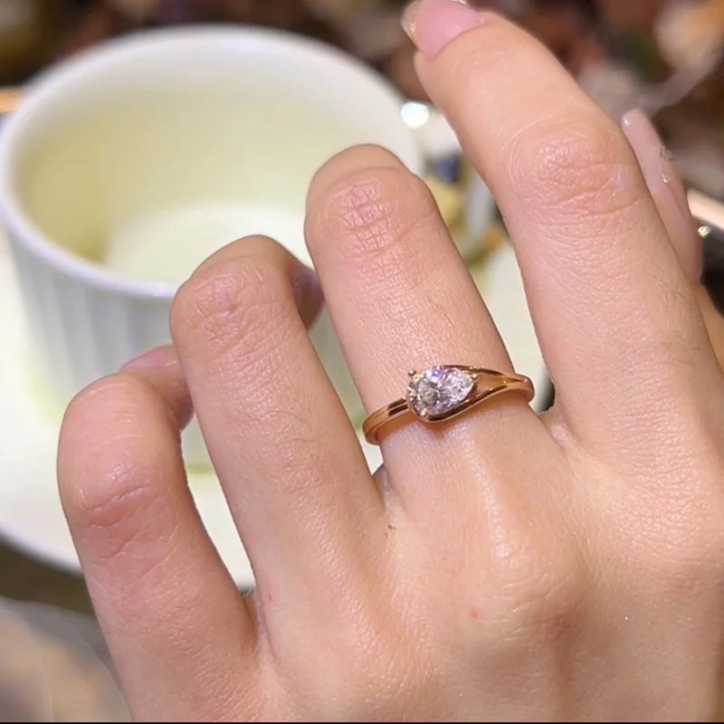 Zircon Brushed Open Ring