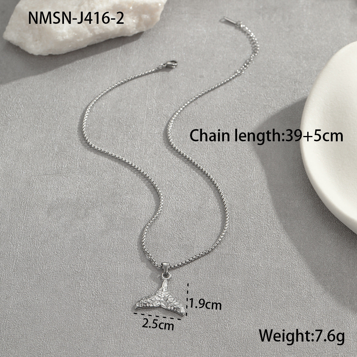 Coconut Fishtail Stainless Steel Necklace
